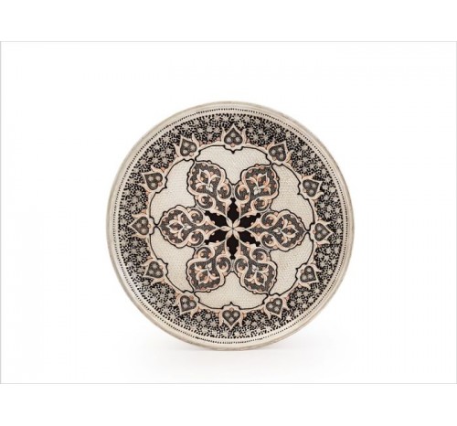 بشقاب قلم زنی روی مس قطر ۲۵ سانتی متر